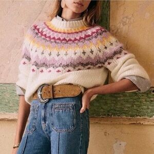 Sezane Constantin Fair Isle Jumper - XXS